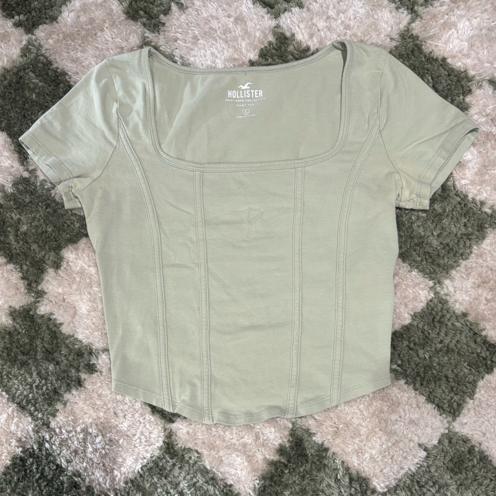 Hollister Corset Style Sage Green Top